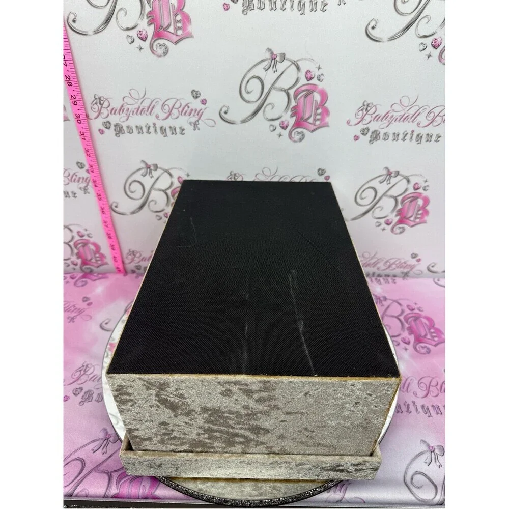 Storage bin shiny Velvet Gift Box – Cream/Tan Decorative Storage